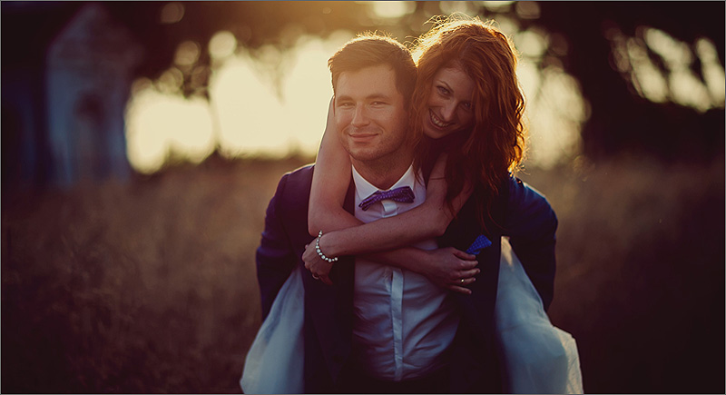 Zdjęcia ślubne plener zachód słońca